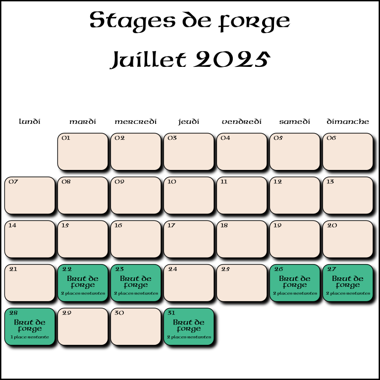 Stages de forge — été 2025